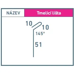 LS Systém / Poplast PVC Tmelící lišta vyhnutá 2 m - 71 mm světle šedá